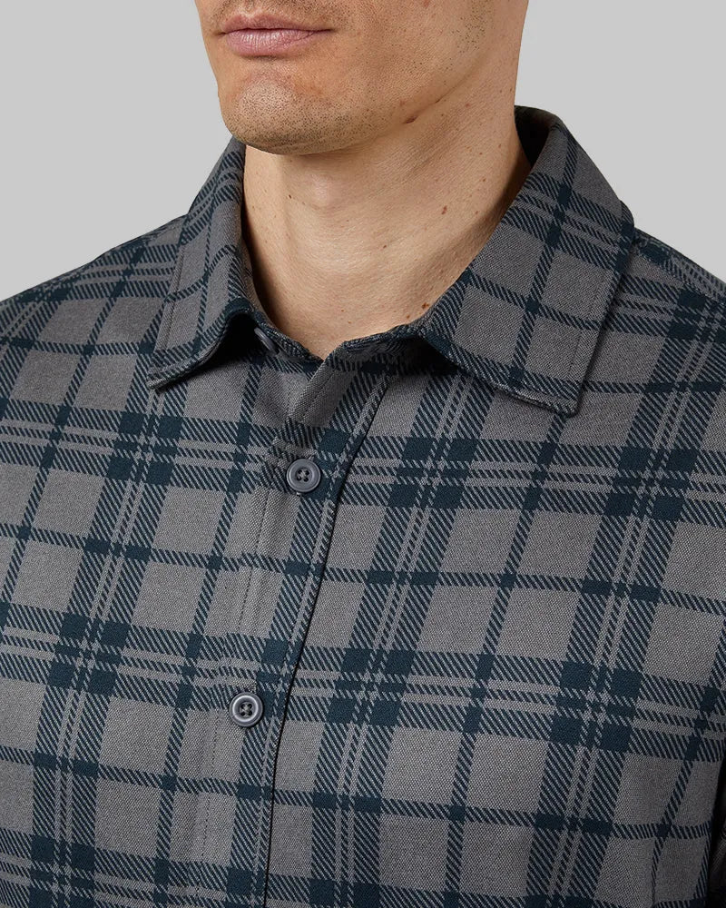 Men's Soft Stretch Knit Long Sleeve Button-Up