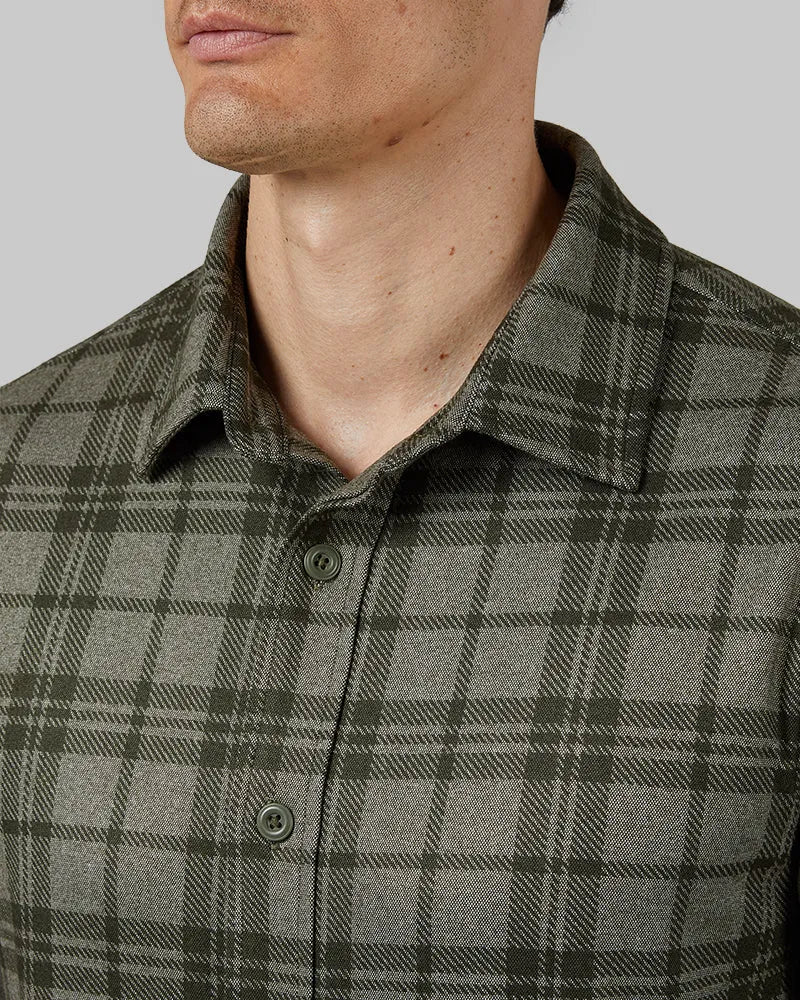 Men's Soft Stretch Knit Long Sleeve Button-Up